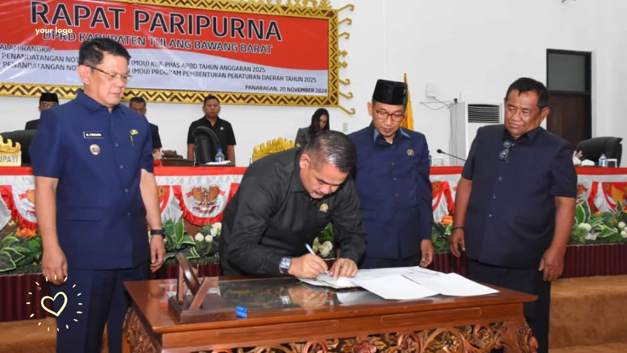 . Dewan Perwakilan Rakyat Daerah Kabupaten Tulang Bawang Barat menggelar Rapat Paripurna Dalam Rangka Penandatanganan Kesepakatan KUA-PPAS Kabupaten Tubaba Tahun Anggaran (TA) 2025 dan Penand